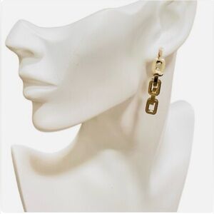 Revolve Brand Eddie Borgo 12kt Gold Plated Supra Link Dangle Earrings, New